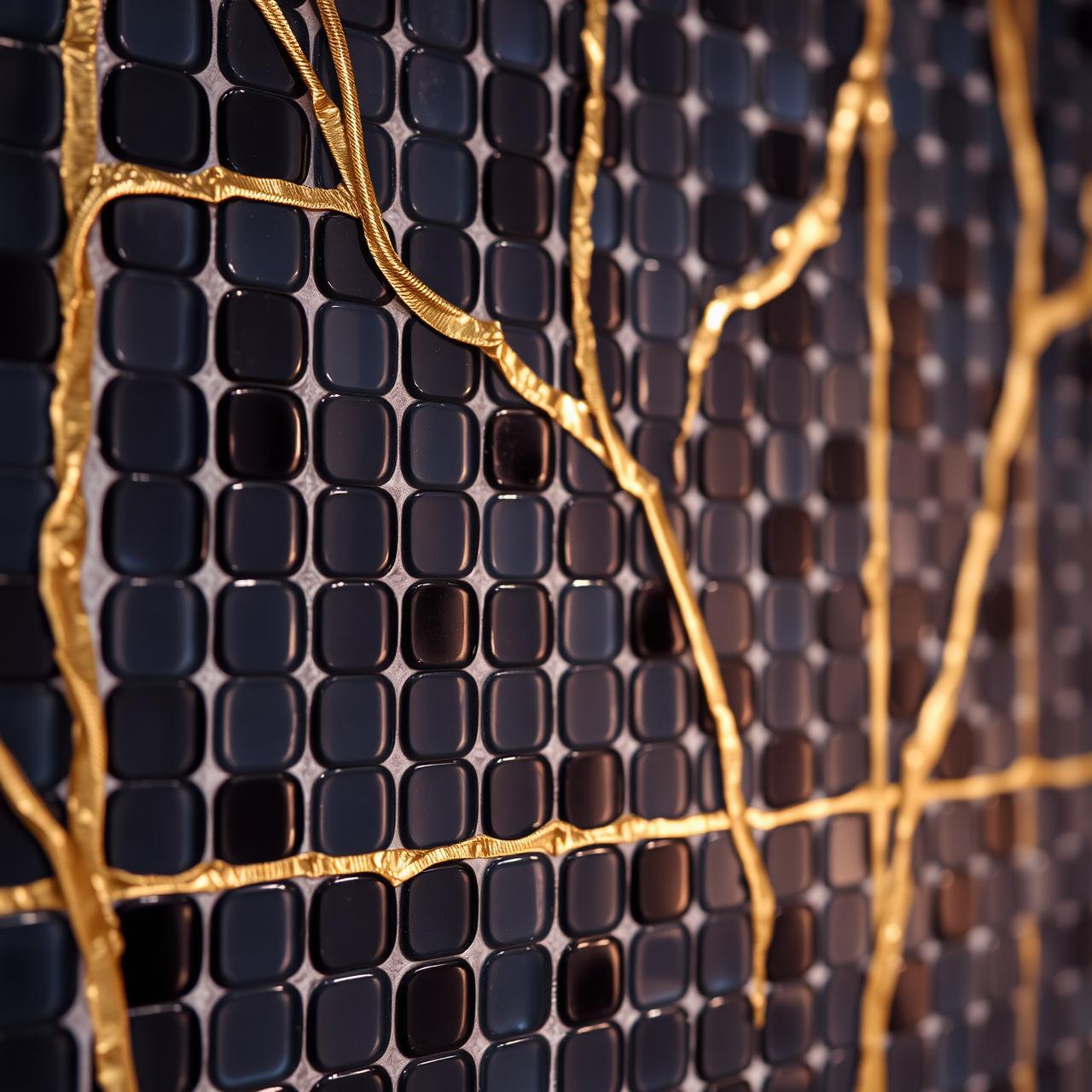 Gold mosaic tile detail